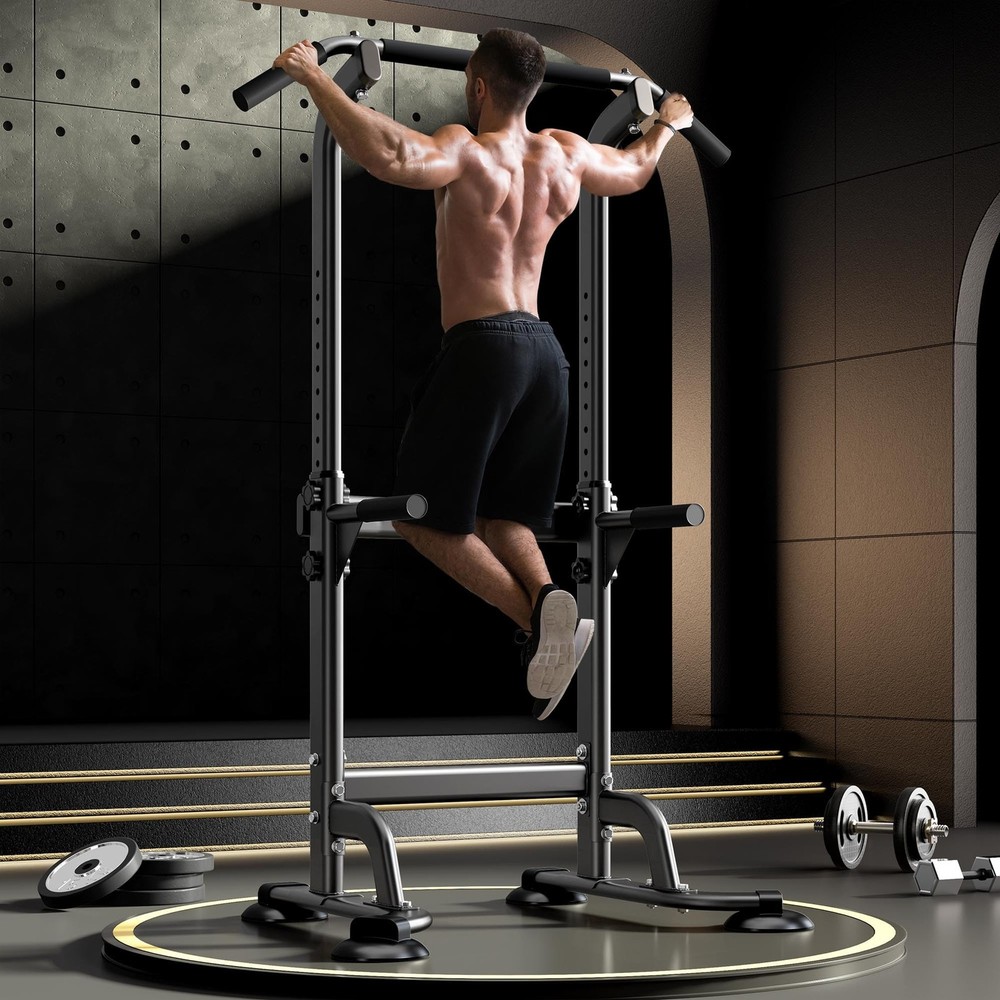 Power Tower Pull Up Dip Station Multi-Function Fitness Equipment for Strength...