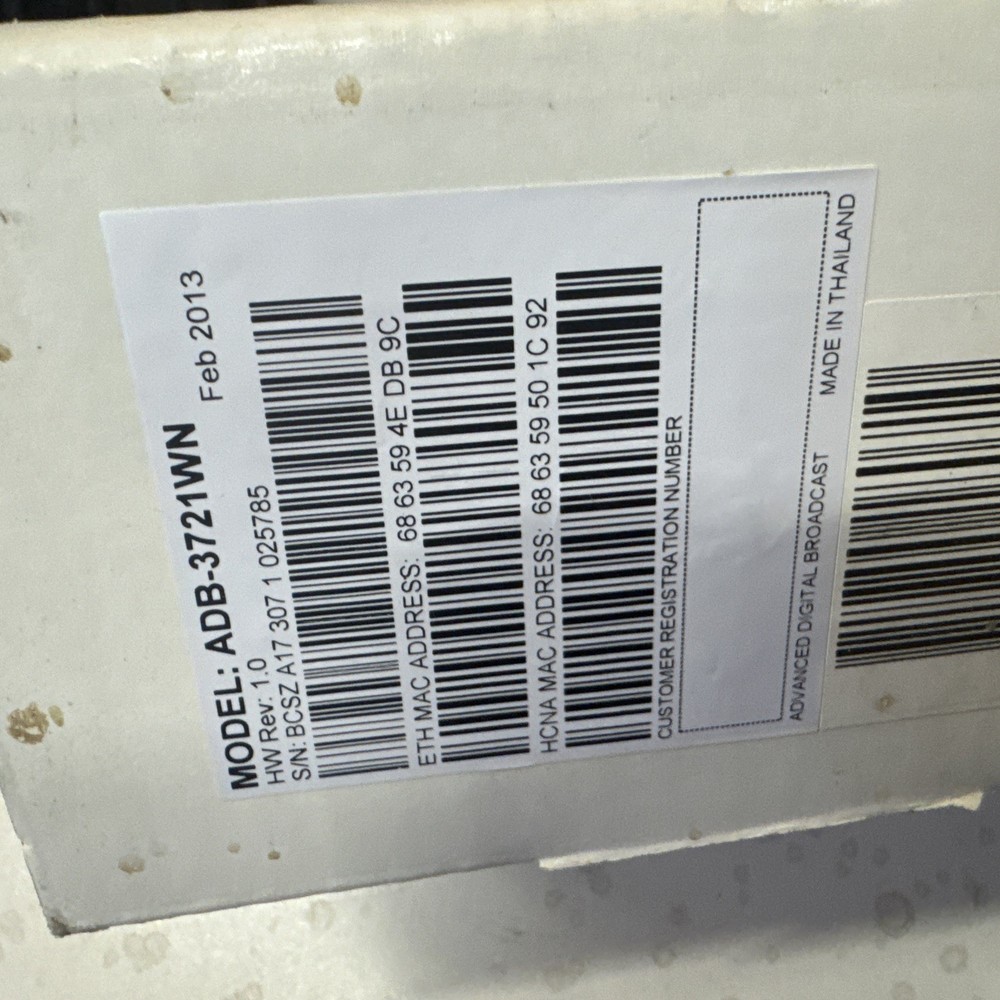 ADB 3721WN Advanced High Definition Digital Receiver *NEW* Bin46