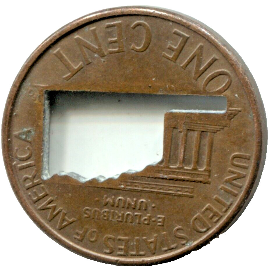 OKLAHOMA - CUT-OUT LINCOLN CENT - VARIOUS DATES - MH 014