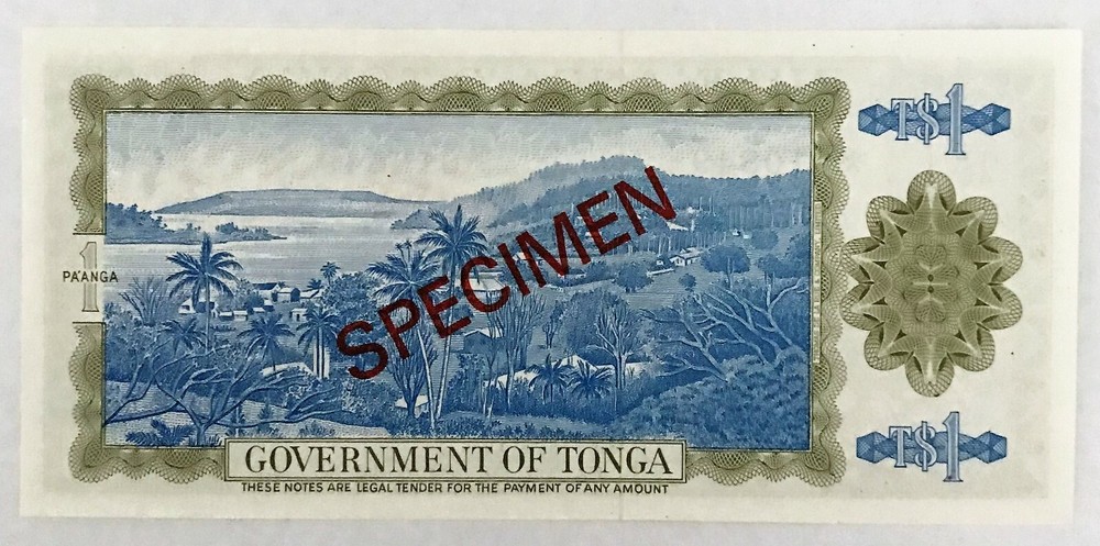 TONGA 1978 . 1 - 10 PA' ANGA BANKNOTES . SPECIMEN . WITH CERTIFICATE . UNC