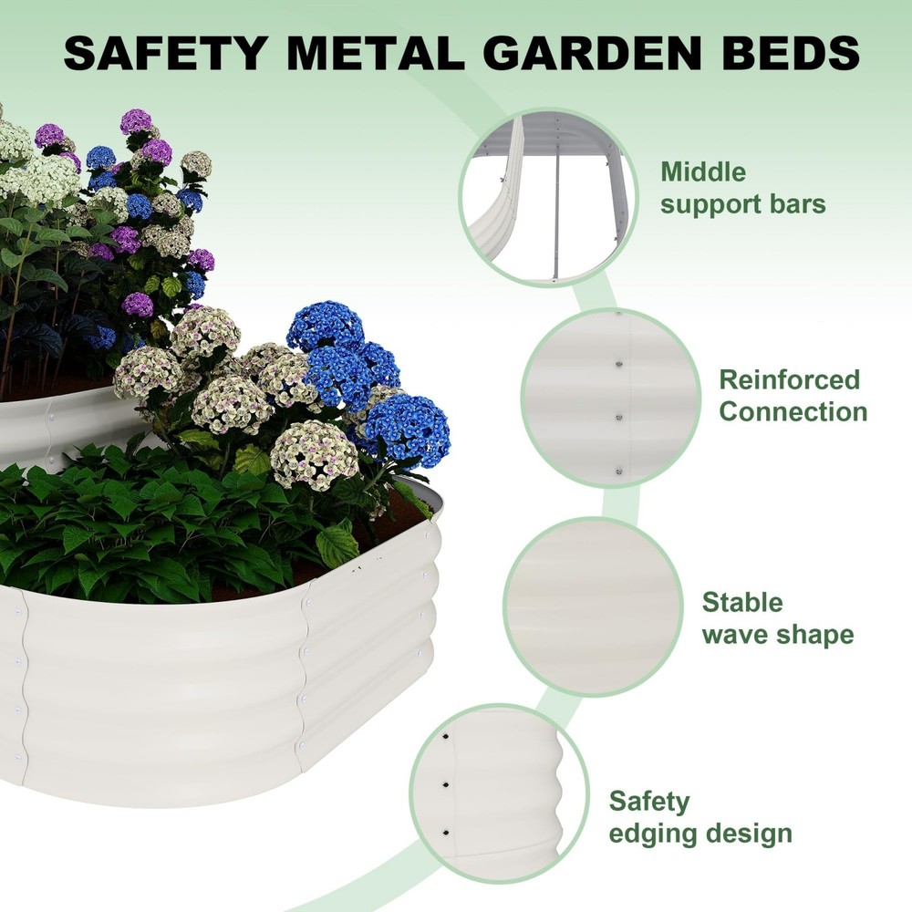 3-Tier Galvanized Steel Raised Garden Bed Rust-Resistant Modular Easy Assembly