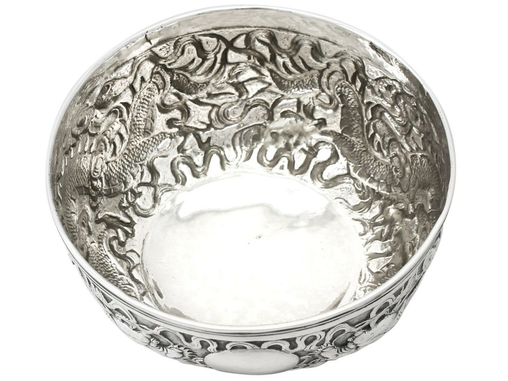 Chinese Export Silver Bowl Antique Circa 1890