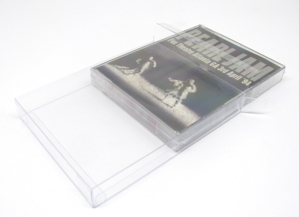 5x DOUBLE CASSETTE -NEW STYLE (SIZE C)- CLEAR PLASTIC PROTECTIVE SLEEVE (READ!)