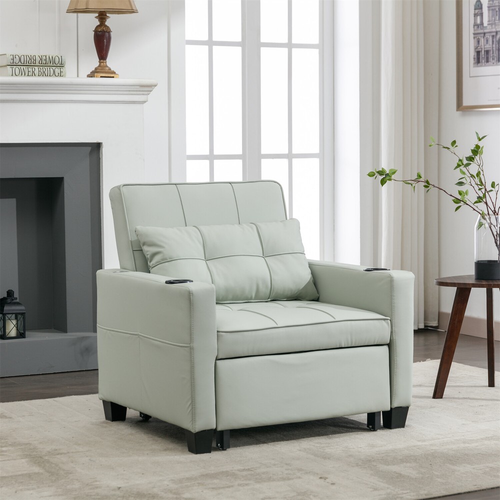 Convertible Sleeper Sofa Bed 3-in-1 Multi-Function Folding Sofa Bed w/ USB Ports