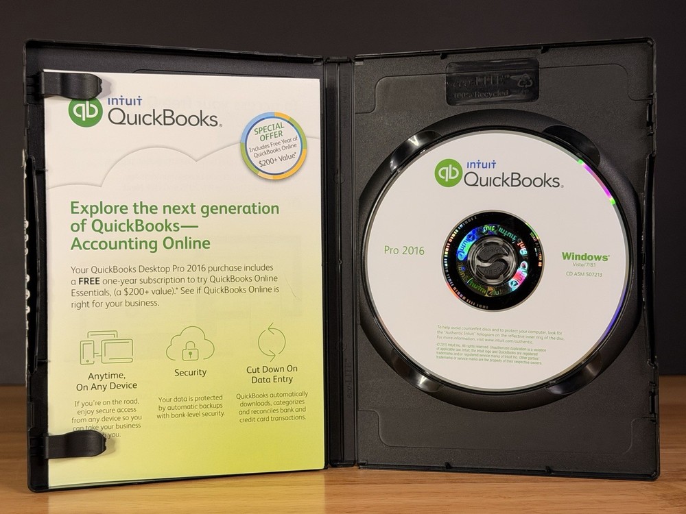 Quickbooks 2016 Desktop Pro Windows Accounting Retail -NO SUBSCRIPTI0N- TESTED