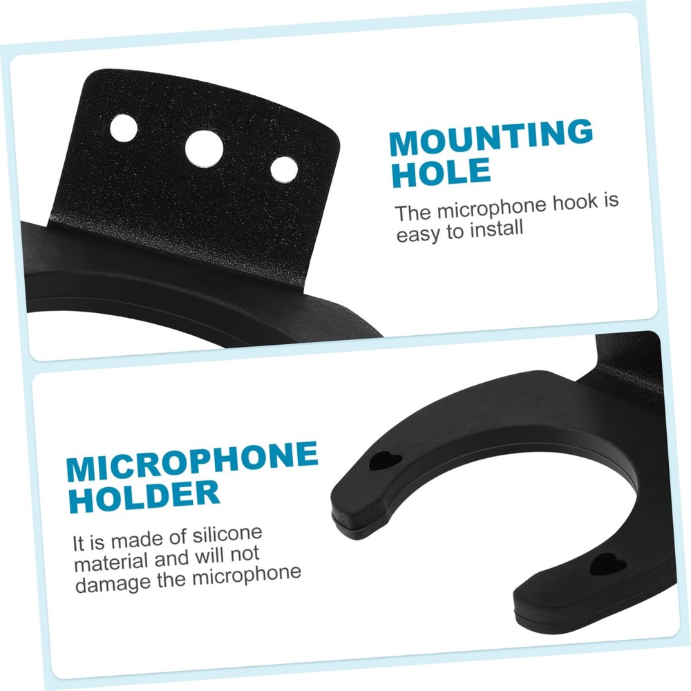 4pcs Microphone Holders Microphone Clip Hook Wall Mount Type Clamp