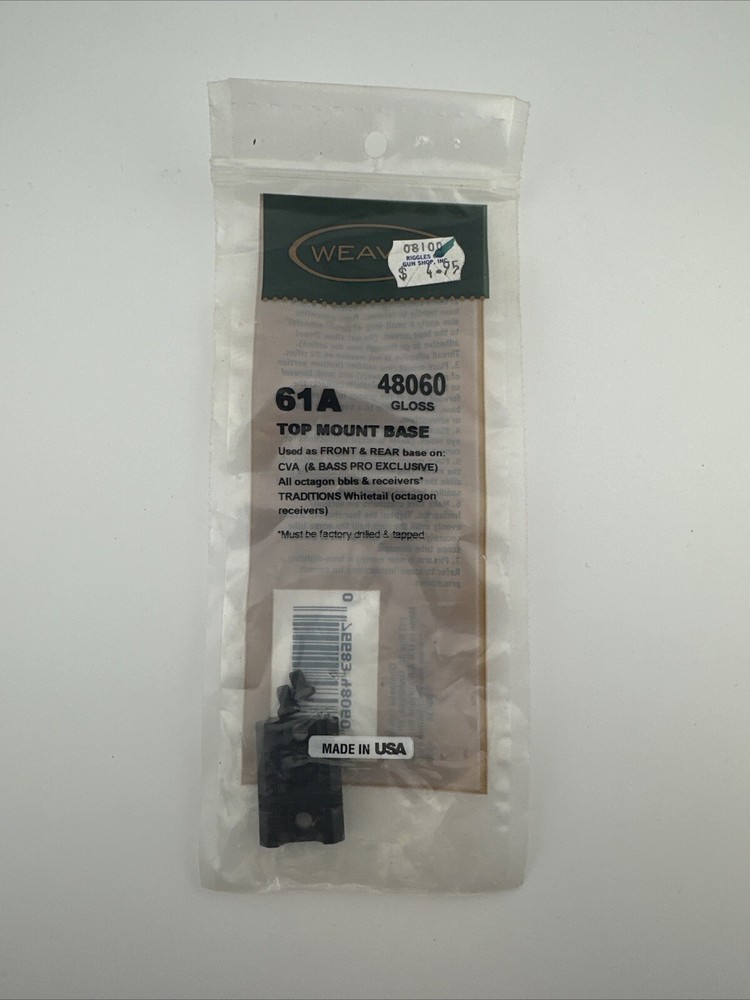 Weaver Mounting Rifle Scope Base # 61A 48060