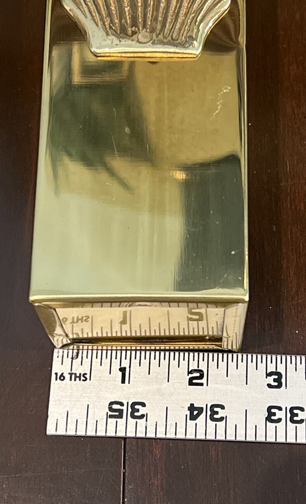 Brass Seashell Match Holder Container Vase
