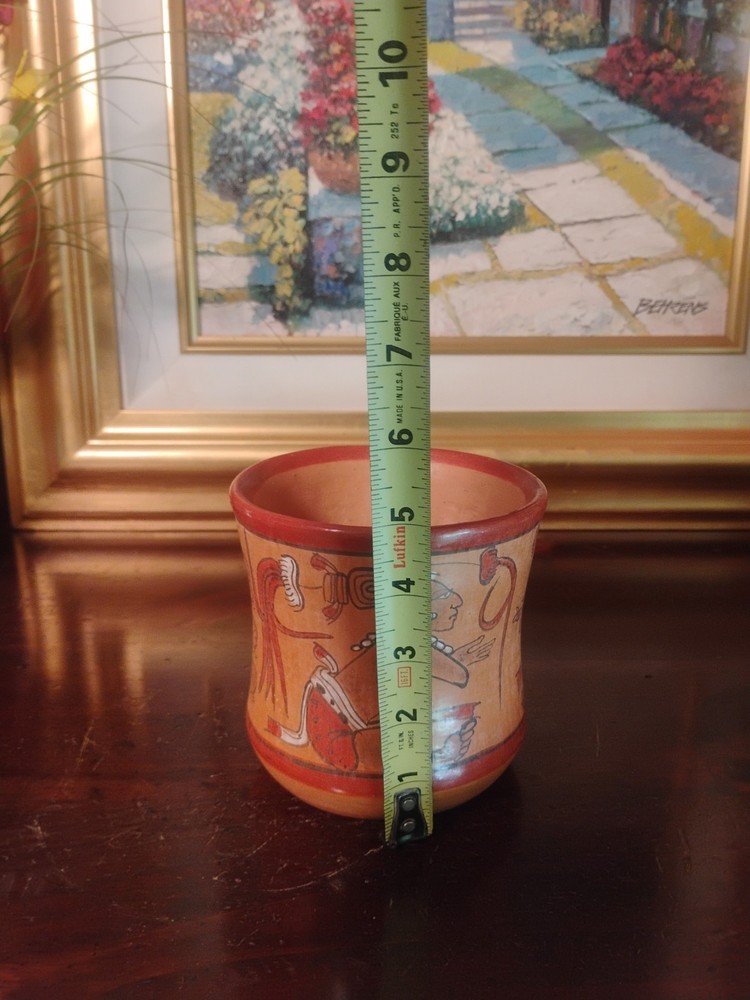 Vintage Mayan Clay Pot 5" Tall