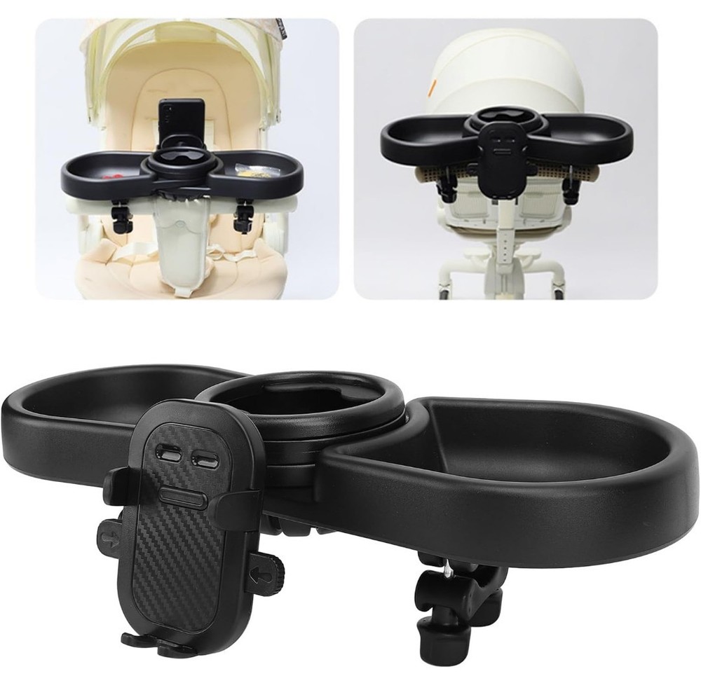 Stroller Snack Drink Organizer Tray Multifunctional Stroller Tray Adjustable...