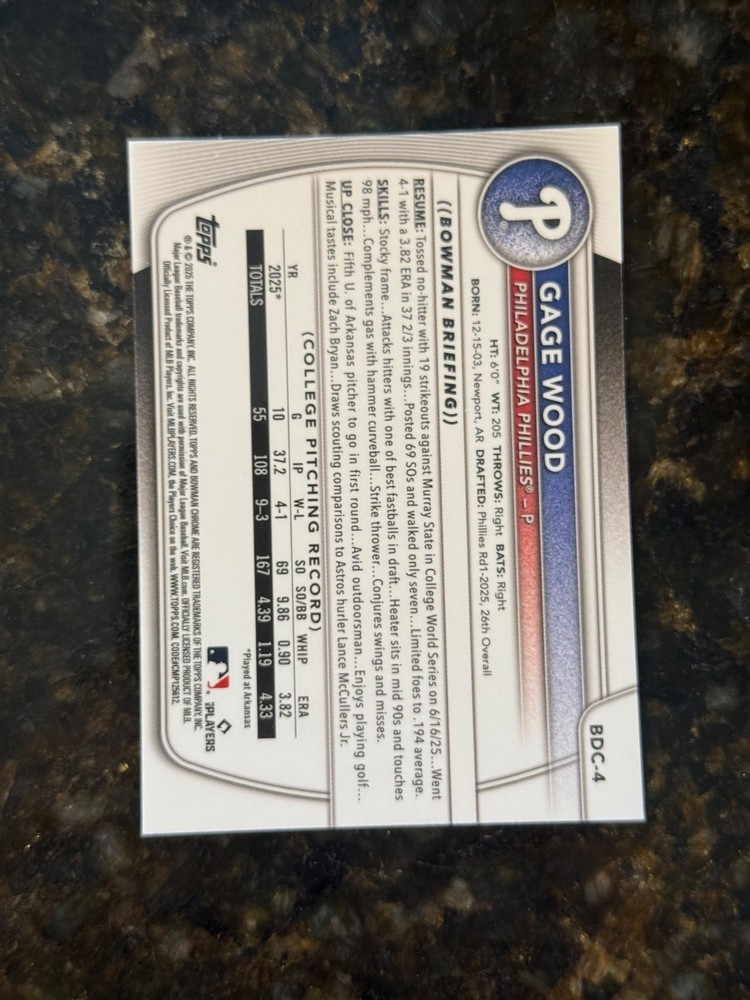 2025 Bowman Draft Baseball Chrome - Pick a Card Complete Your Set