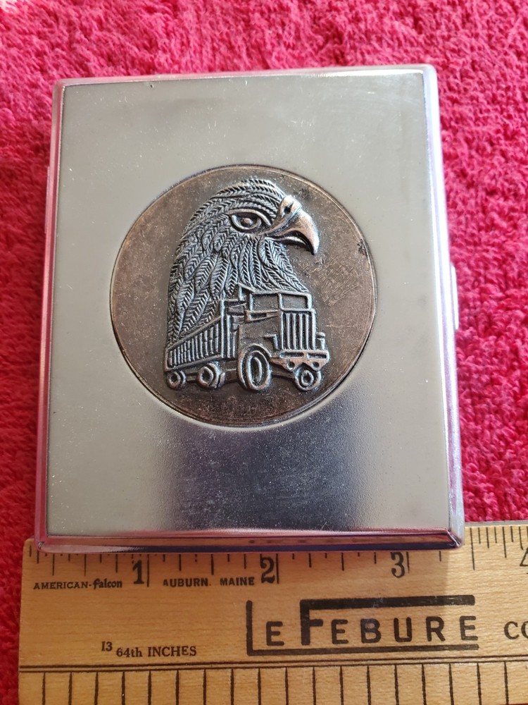 Vintage EAGLE Head & Truck Cigarette Case.