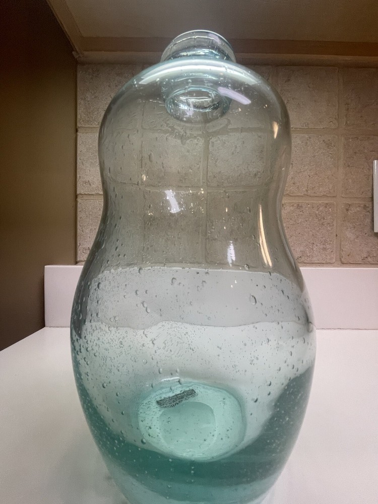 Creative Co-Op Teal Bubble Glass Jar/Bottle