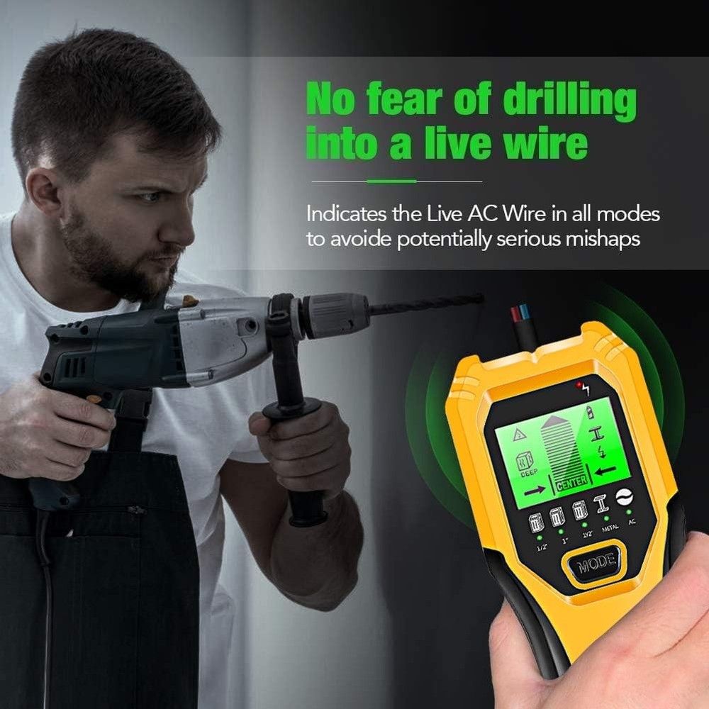 Stud Finder Wall Scanner 5 in 1 Multifunctional Upgraded Smart Yellow
