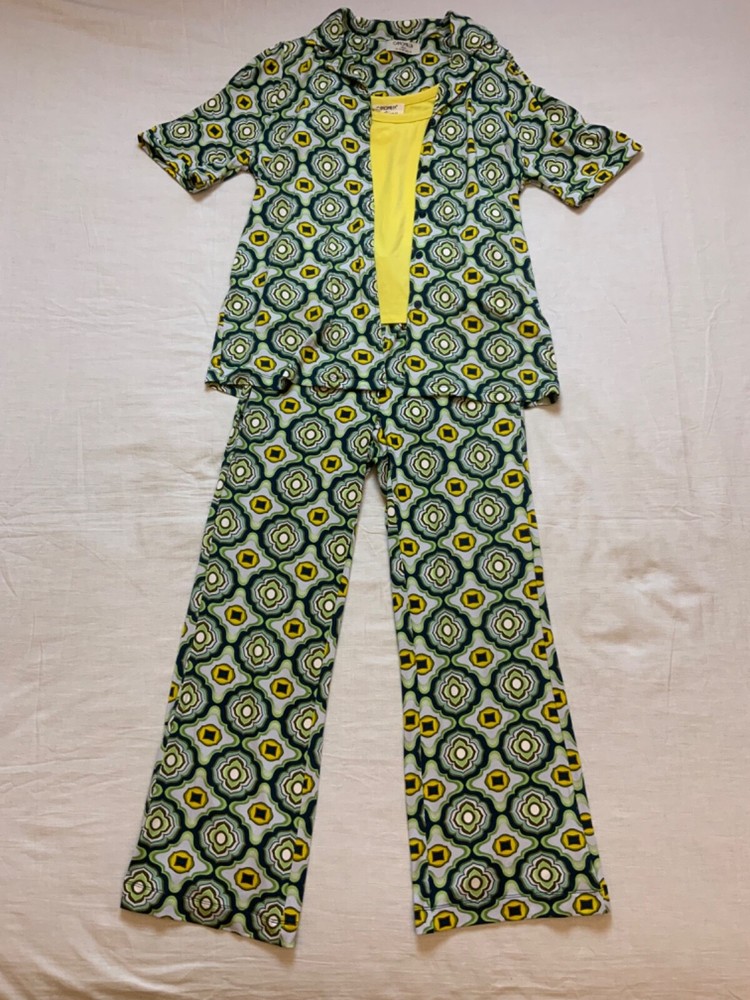 Women's suit, chamomile, pants, jacket and top, size 42 IT