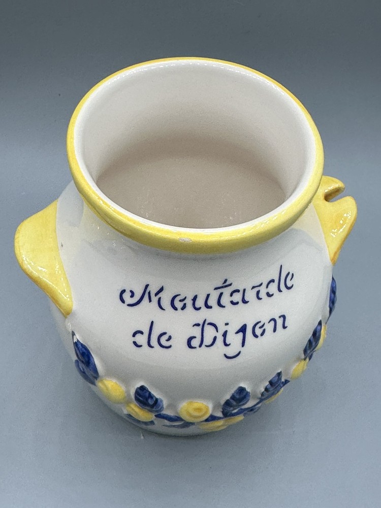 Moutarde De Dijon Ceramic Condiment Jar With Lid 5.5"