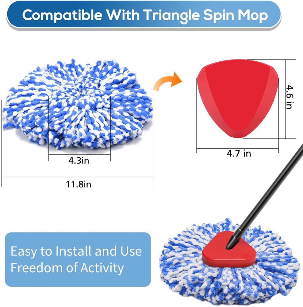 4 Pack Rinseclean Spin Mop Replacement Head Spin Mop Refills Compatible with O C