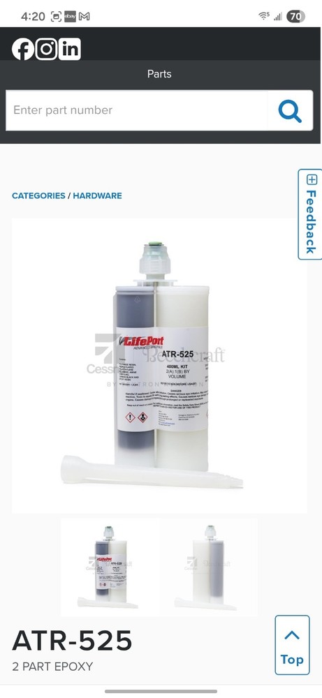 ATR-525 2 PART EPOXY 3 sets