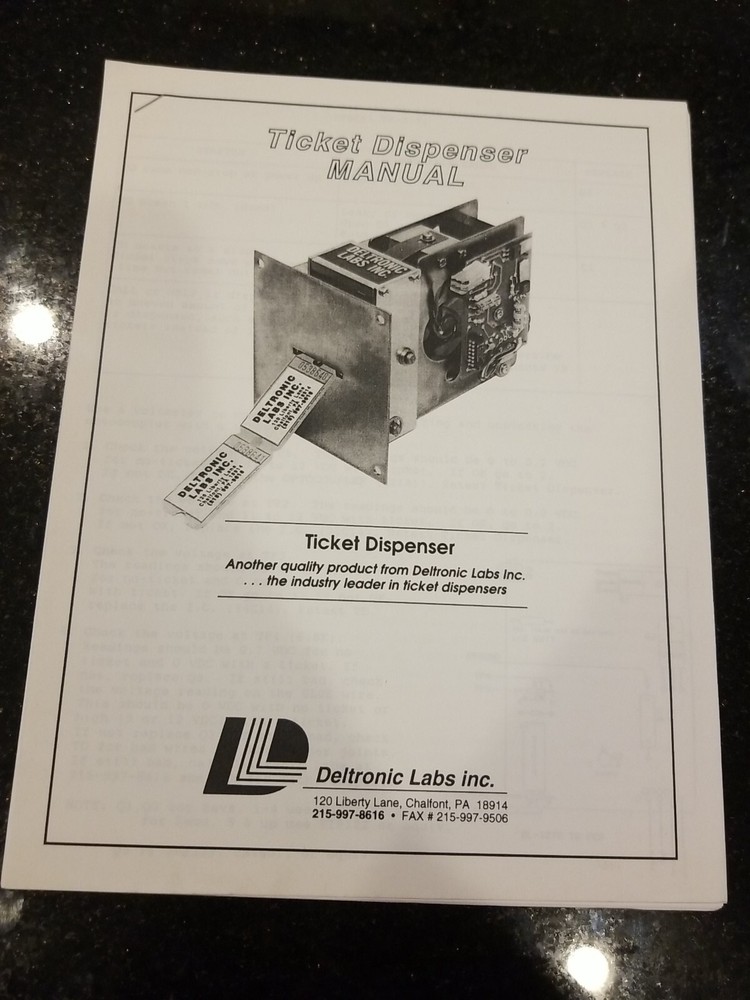 Deltronic ticket dispenser manual