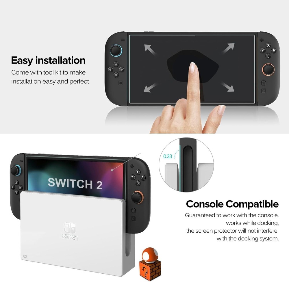 4-Pack Screen Protector for Nintendo Switch 2 Model 2025 with Alignment Frame