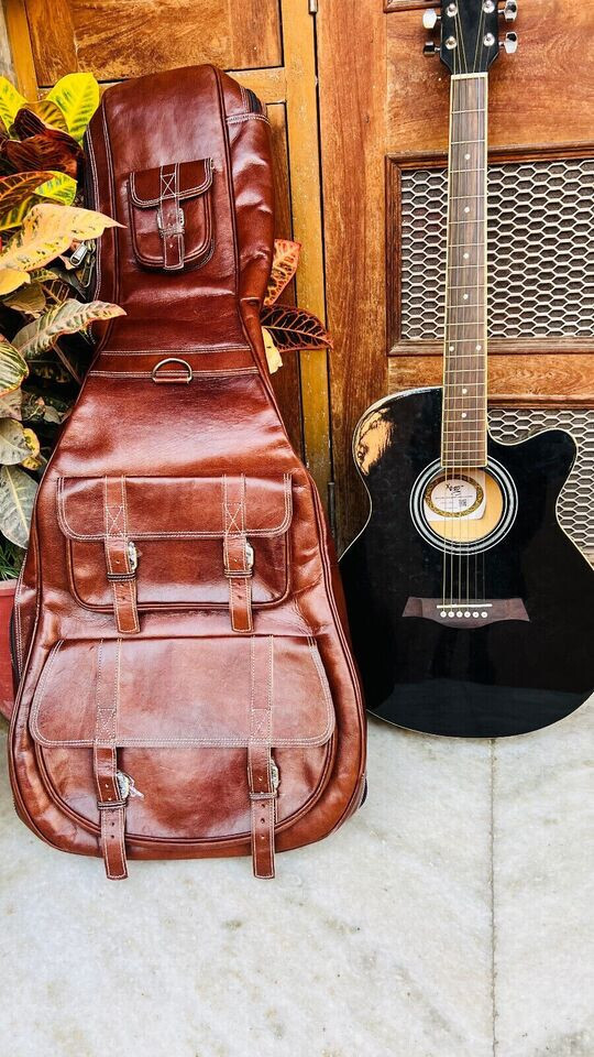 Leather Guitar Case, Soft case, Guitar Bag, Leather case, Personalization Name