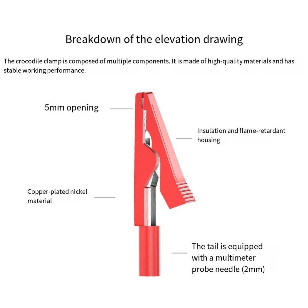 12PC Colored Crocodile Clips for Secure Connections in Electrical Projects