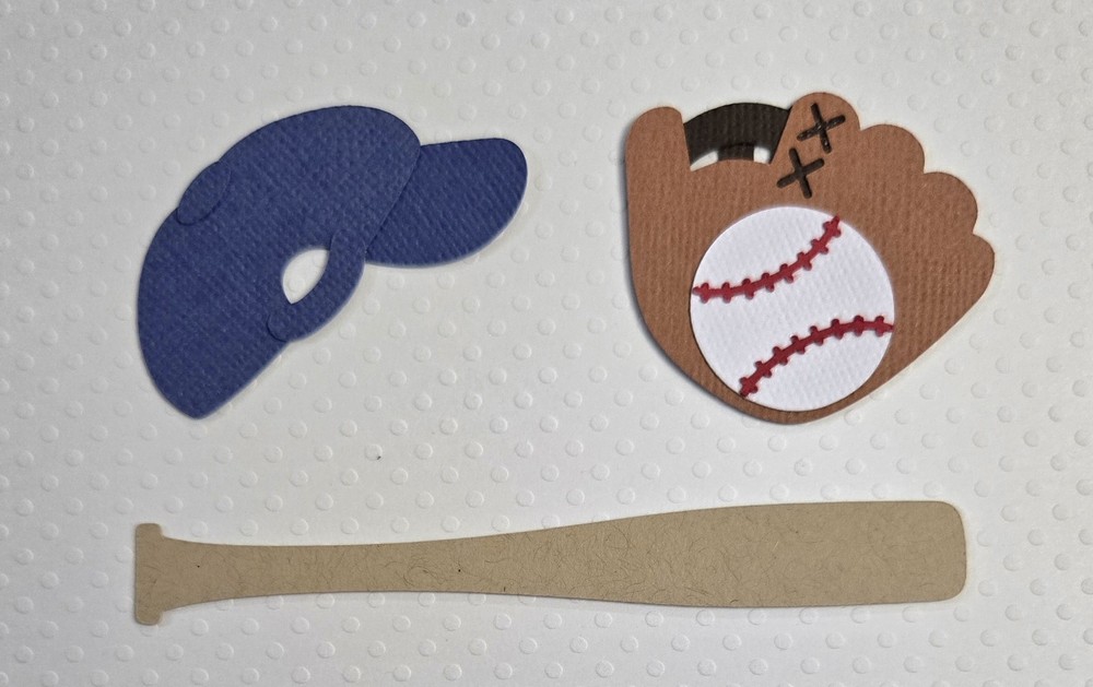 Baseball Accessories Set. Scrapbook, Card Making Paper Piecing