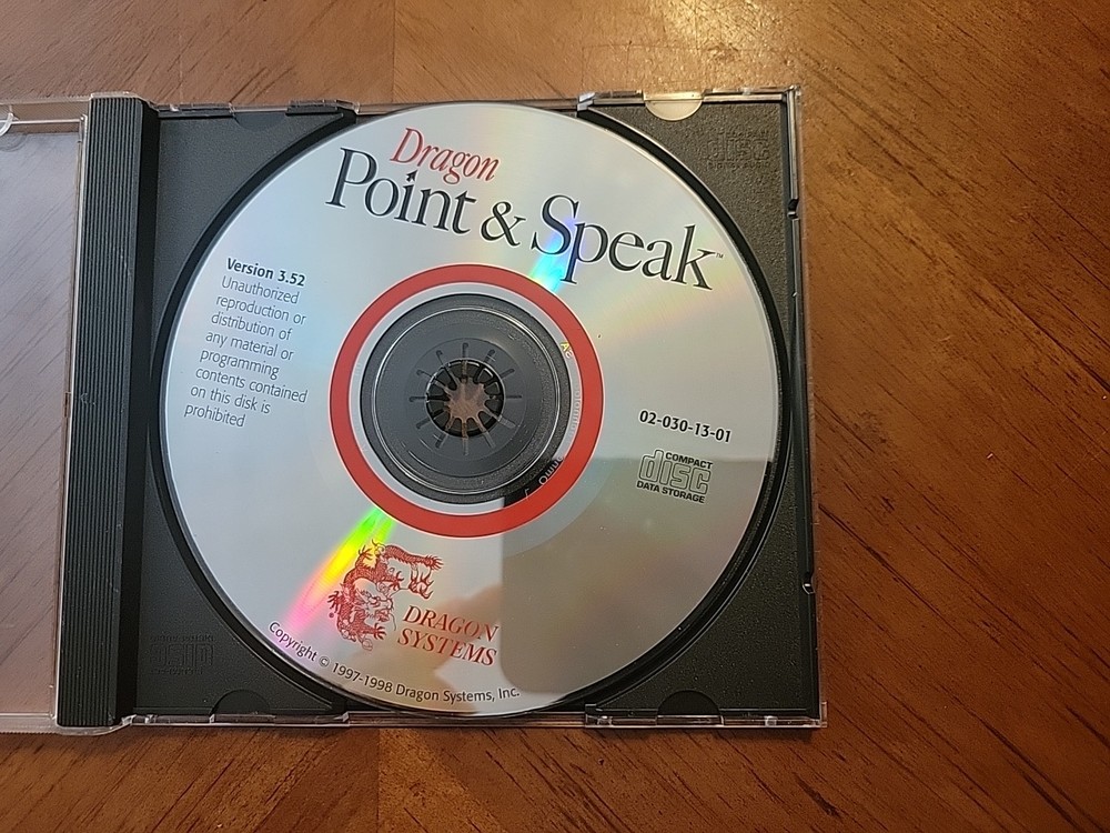 Dragon Point & Speak Version 3.01 Install CD Rom PC & Generic Case