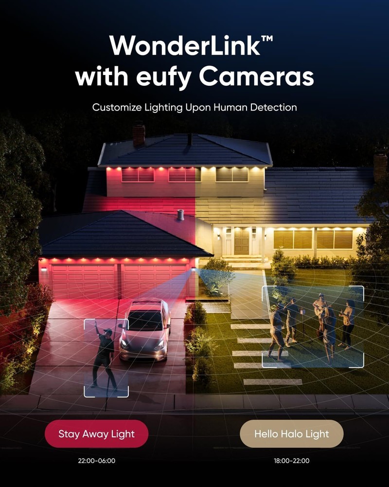 eufy Permanent Outdoor Lights E22 50ft String Triple-LED Smart RGBWW APP Control