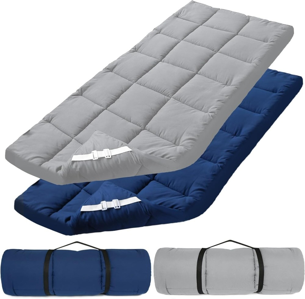 Camping Cot Mattress Pad Quilted Sleeping Pad Thick&Soft Topper 2 Pack 75"x30"