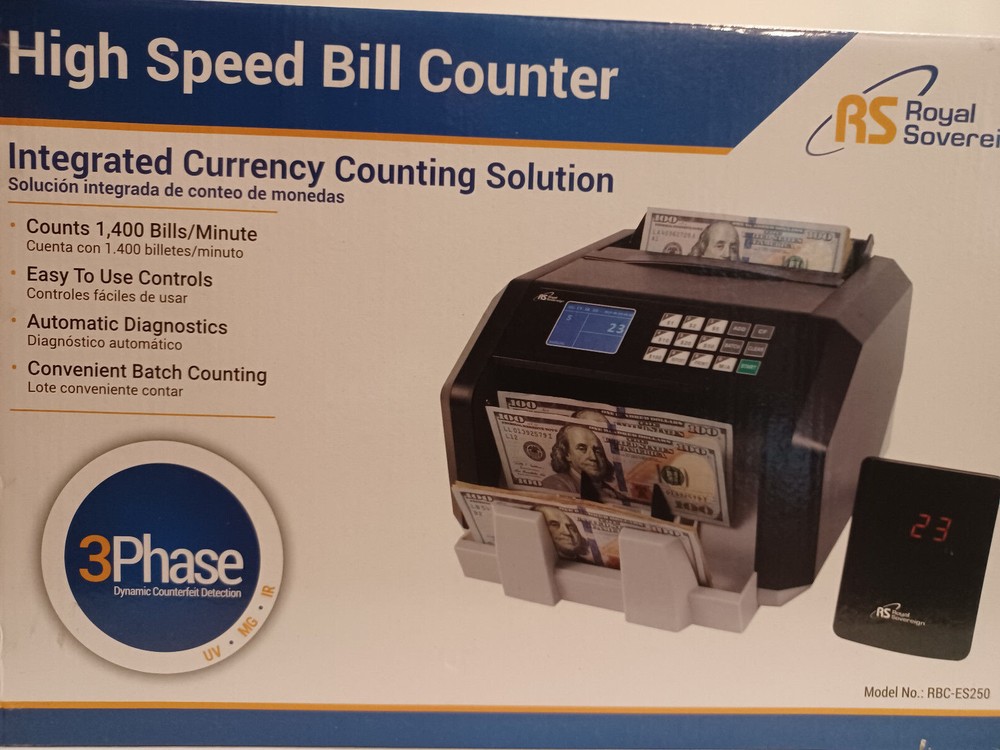 Royal Sovereign Load Bill Counter with 3 Phase Counterfeit Detection. 