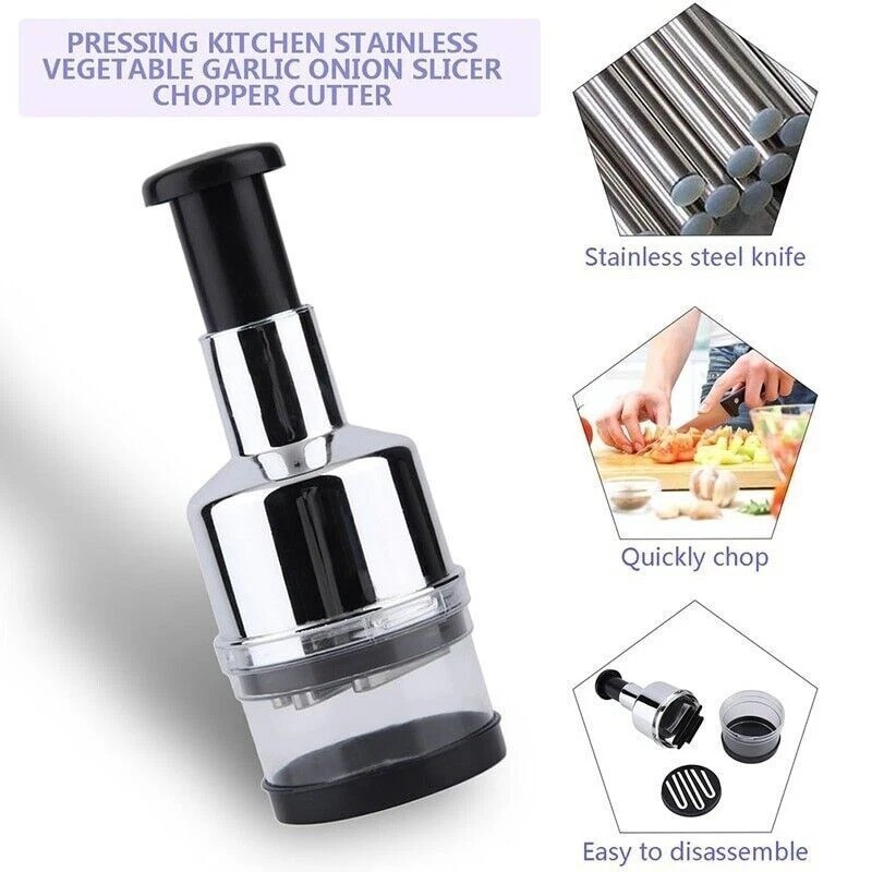 Manual Hand Press Garlic Onion Chopper Vegetable Food Chopper Processor Dicer