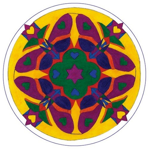6 Mandala Greeting cards, Round in Square Envelopes