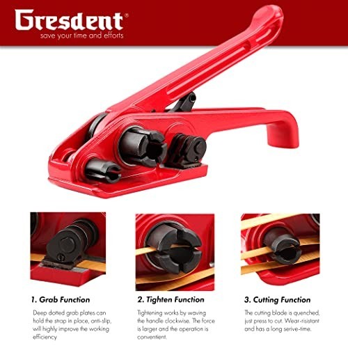 Manual Poly Strapping Tensioner & Cutter Tool Set for 1/2"-3/4" Polyester Strap