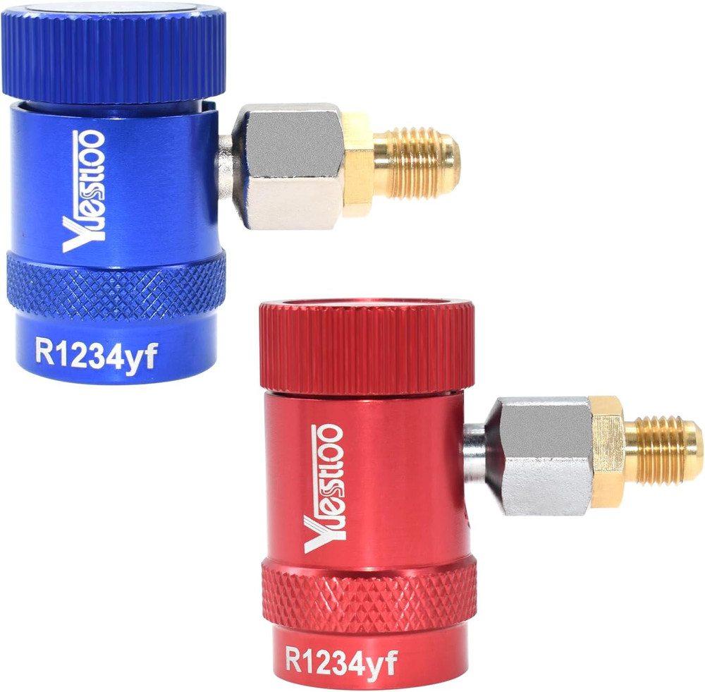 R1234Yf Quick Coupler, High & Low Pressure Couplers 2 Pack Set for Air Condition