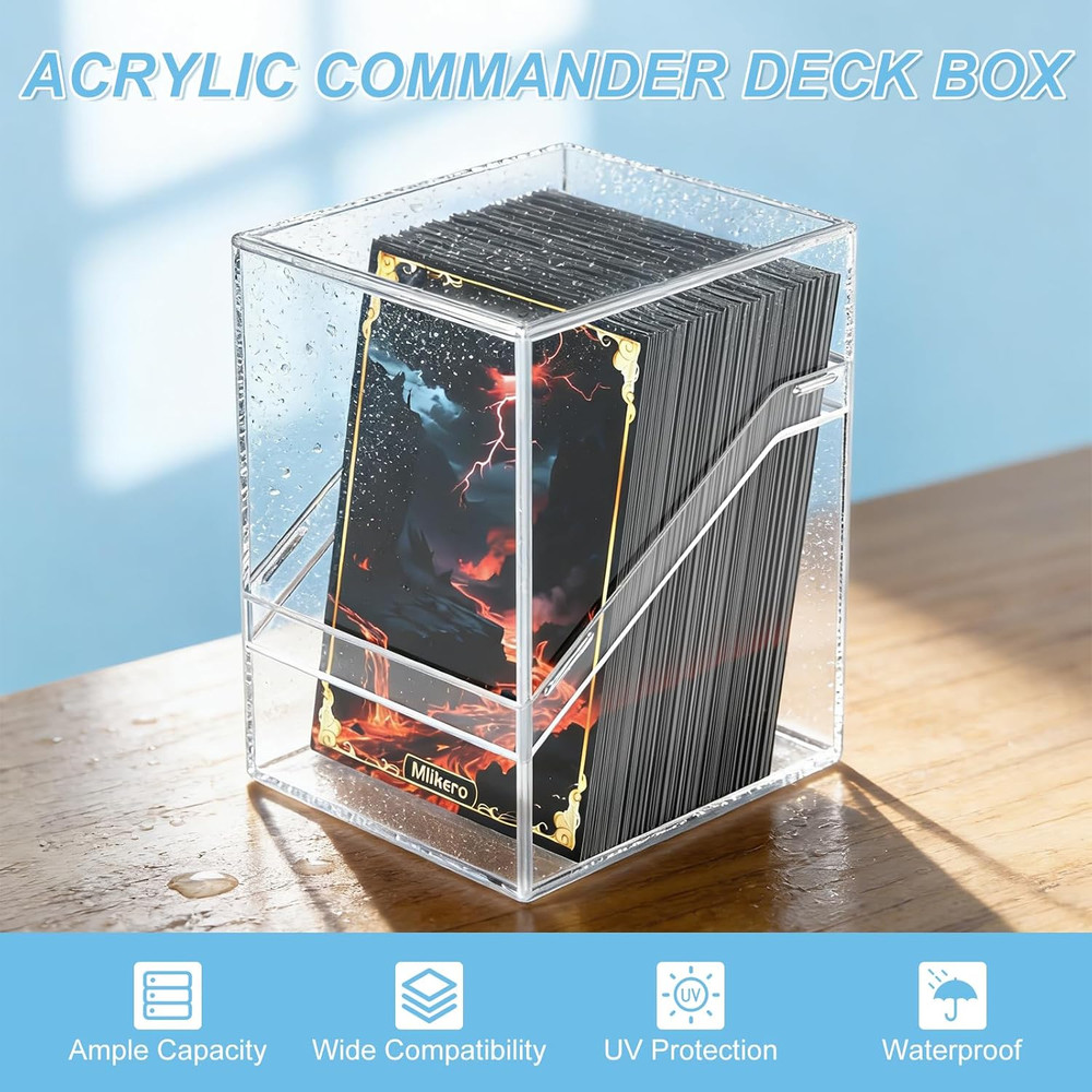 Card Deck Cases 6 Pack Acrylic Commander Deck Box Holding 100+ Sleeve...