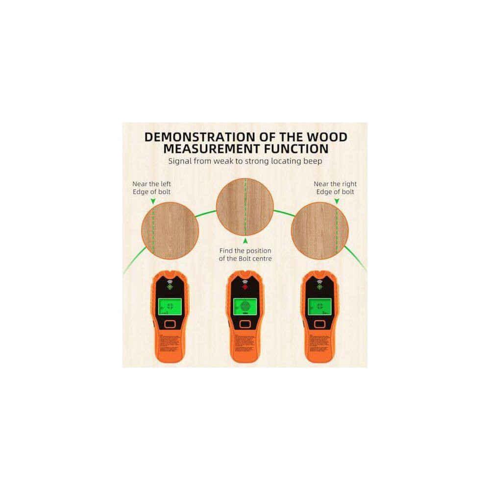 5 in 1 Stud Finder Wall Scanner with Pro Smart Sensor Chip HD LCD Display for Wo