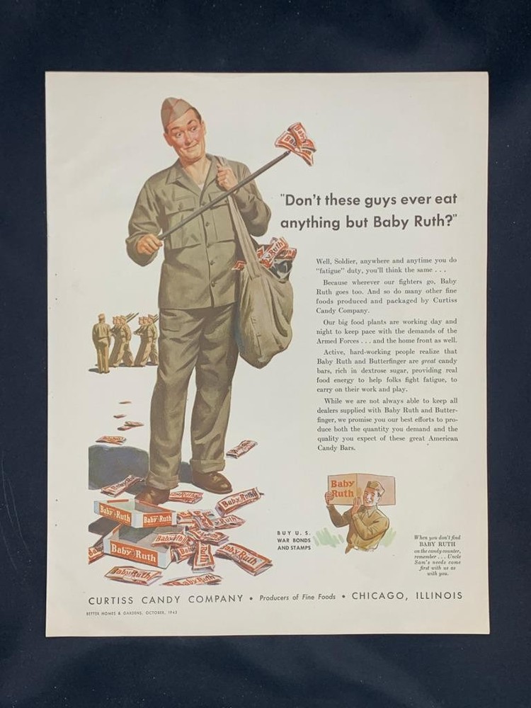 Magazine Ad* - 1943 - Curtiss Candy Co - Baby Ruth