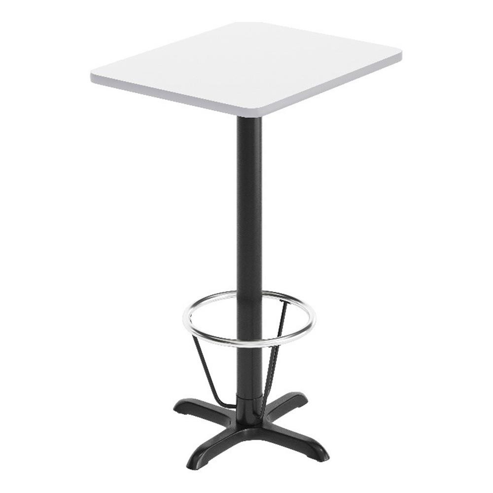 Commercial White Dining Table Top 22x22 Bar Height Base & Footring- 24" x 30"