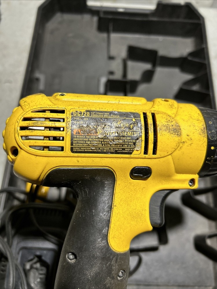 DeWalt DC728 14.4 volt Cordless Drill - Two Batteries - Tested