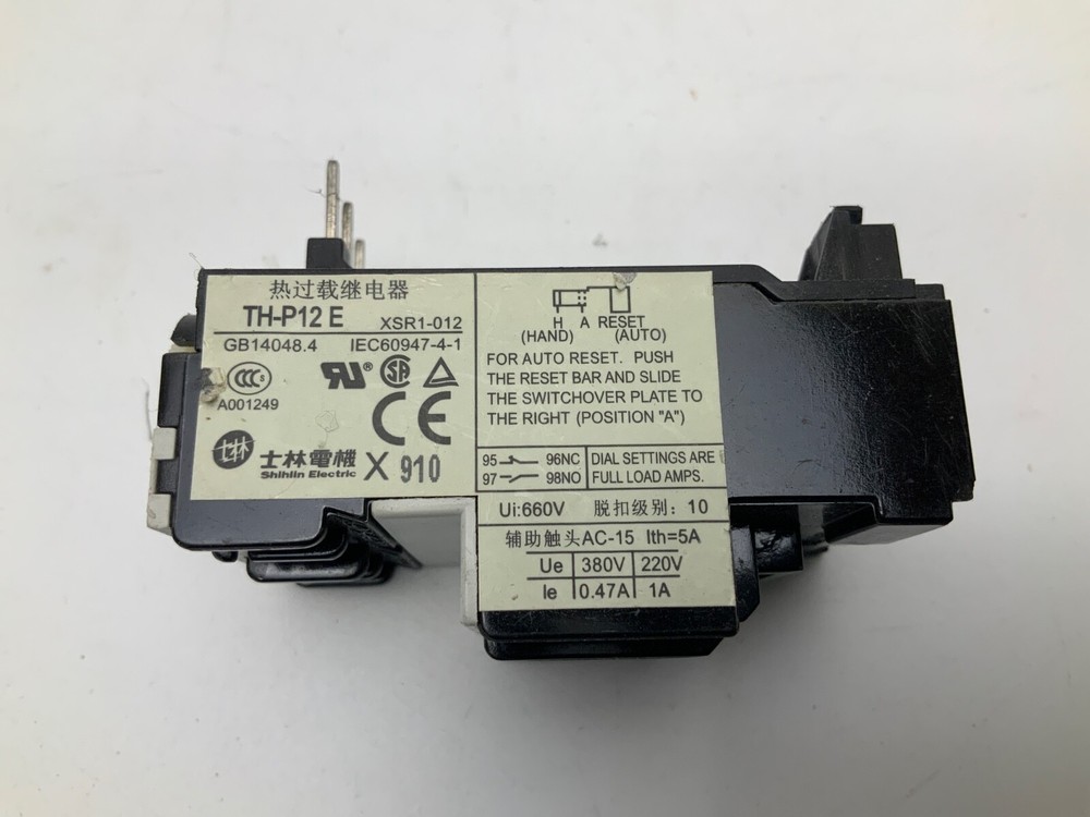 Shihlin TH-P12E thermal overload relay RANGE 0.9 - 1.5A