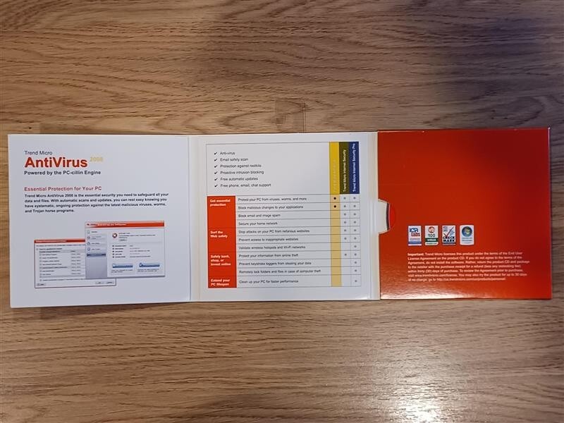 Trend Micro Antivirus 2008 Powered by PC-cillin Engine CD with Serial Number