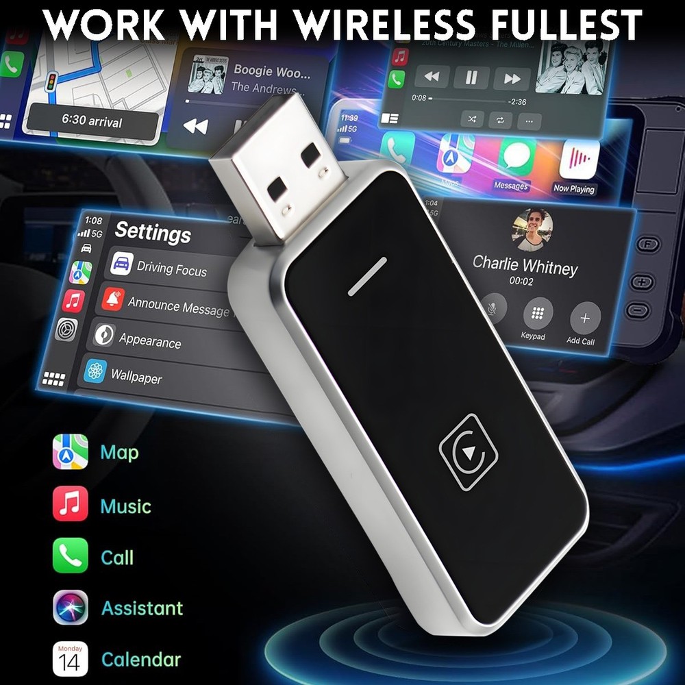USB Wireless CarPlay For iPhone Android Wireless Carplay Dongle Plug Play