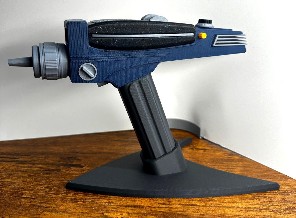 Star Trek Type II Phaser 3D Printed Prop Replica w/ Stand & Removable Type I