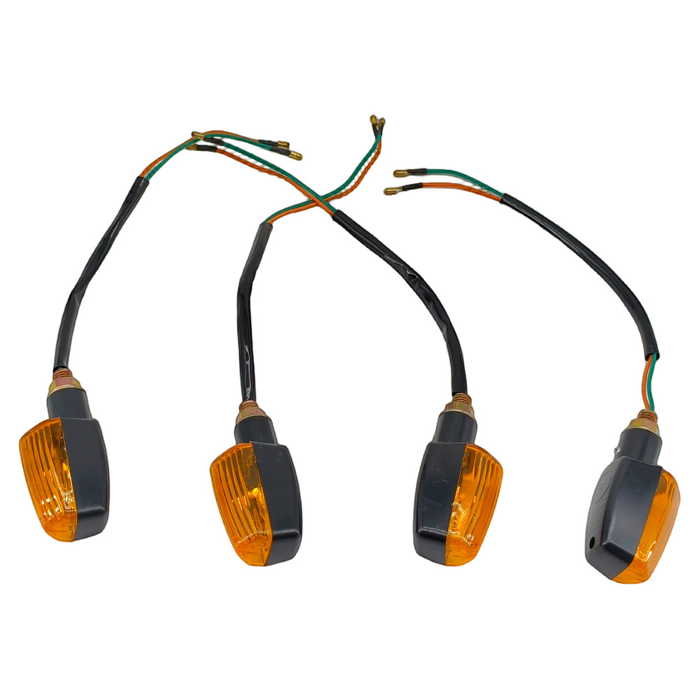 6 Volt 6V Motorcycle Turn Signals Light Blinker Indicator With Amber Lens 4 PCS