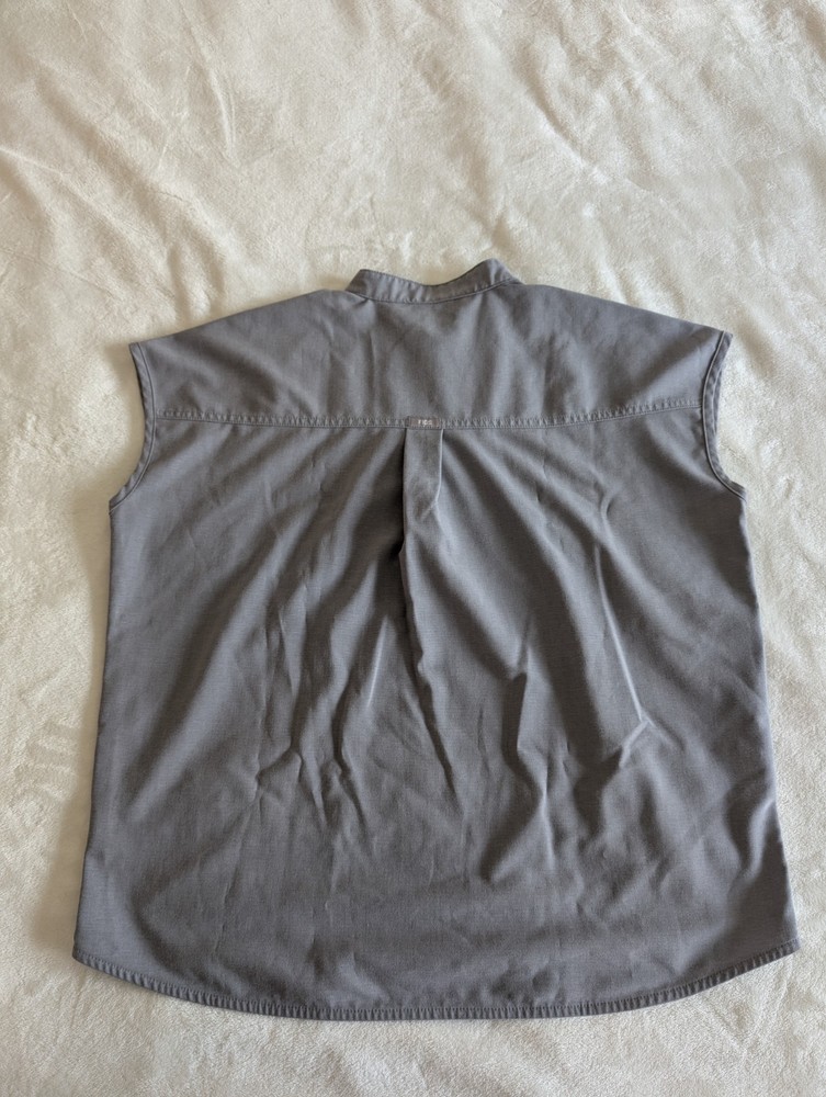 FIGS Womens Scrub Top Dark Space Grey Rafaela Over Sized Size Small