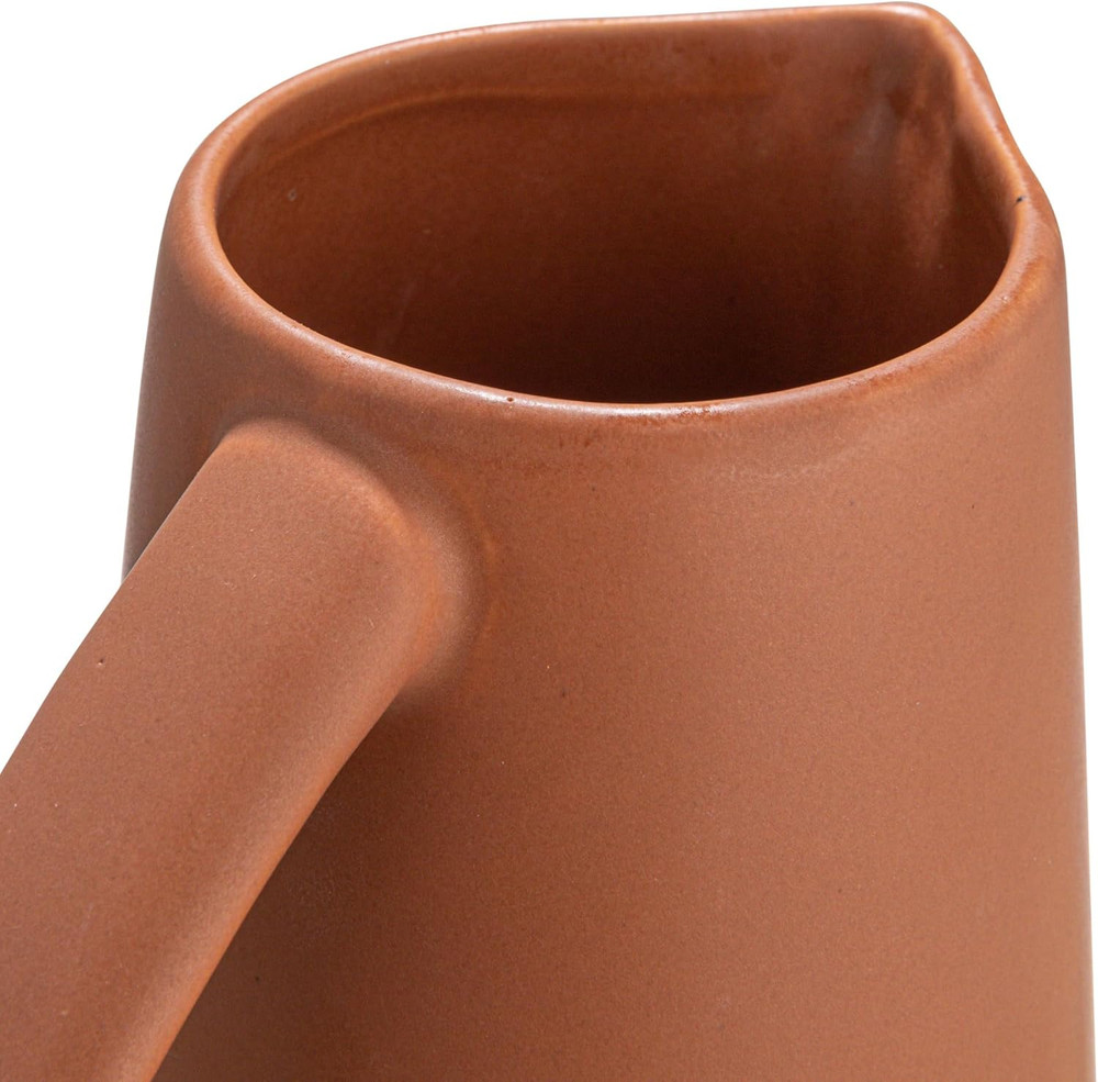 Modern Stoneware Pitcher, Matte Terracotta