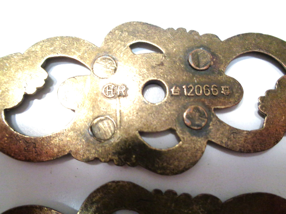 VINTAGE ORNATE BRASS CABINET/DRAWER PULL BACKPLATES