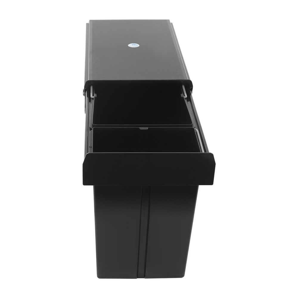 Kitchen Pull Out Under Cabinet Trash Can Garbage Can with Two Buckets(10L + 20L)