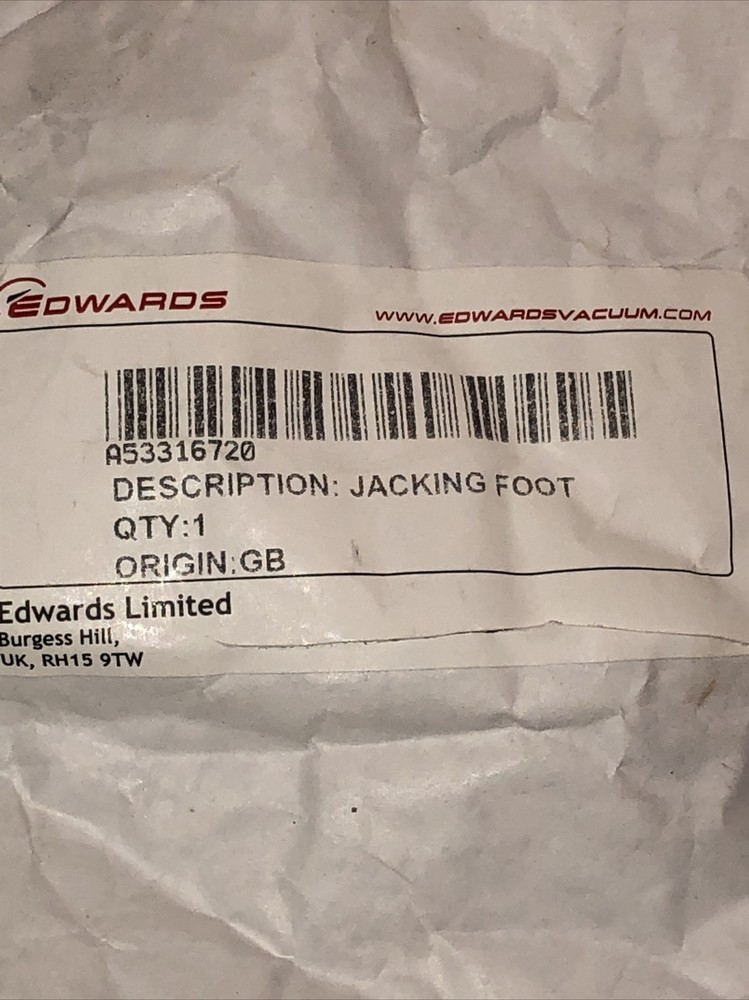 EDWARDS JACKING FOOT A53316720 4 In A Pack